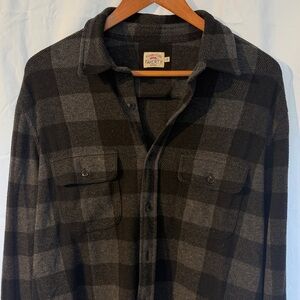Faherty Charcoal and Black Checkered Sweater Shirt